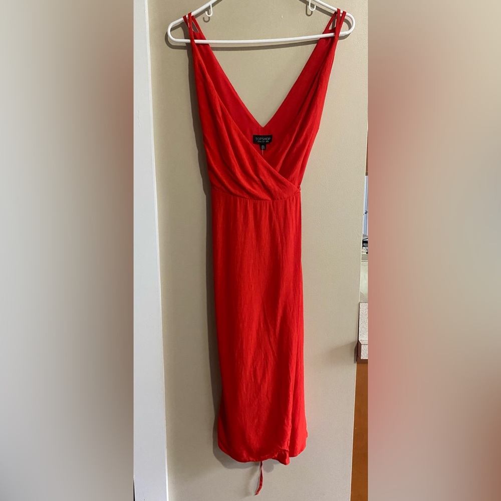 TopShop wrap red dress